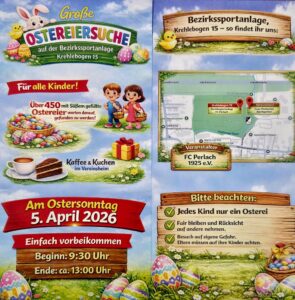 Ostereiersuche für Kinder in München Perlach auf der Bezirkssportanlage Krehlebogen